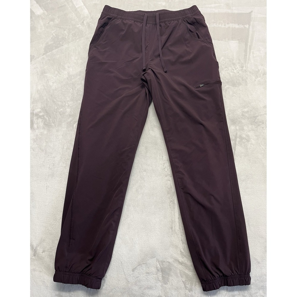 Eddie Bauer Pants Women 10 Burgundy Fleece Lined Stretch Cuffed Jogger Outdoors